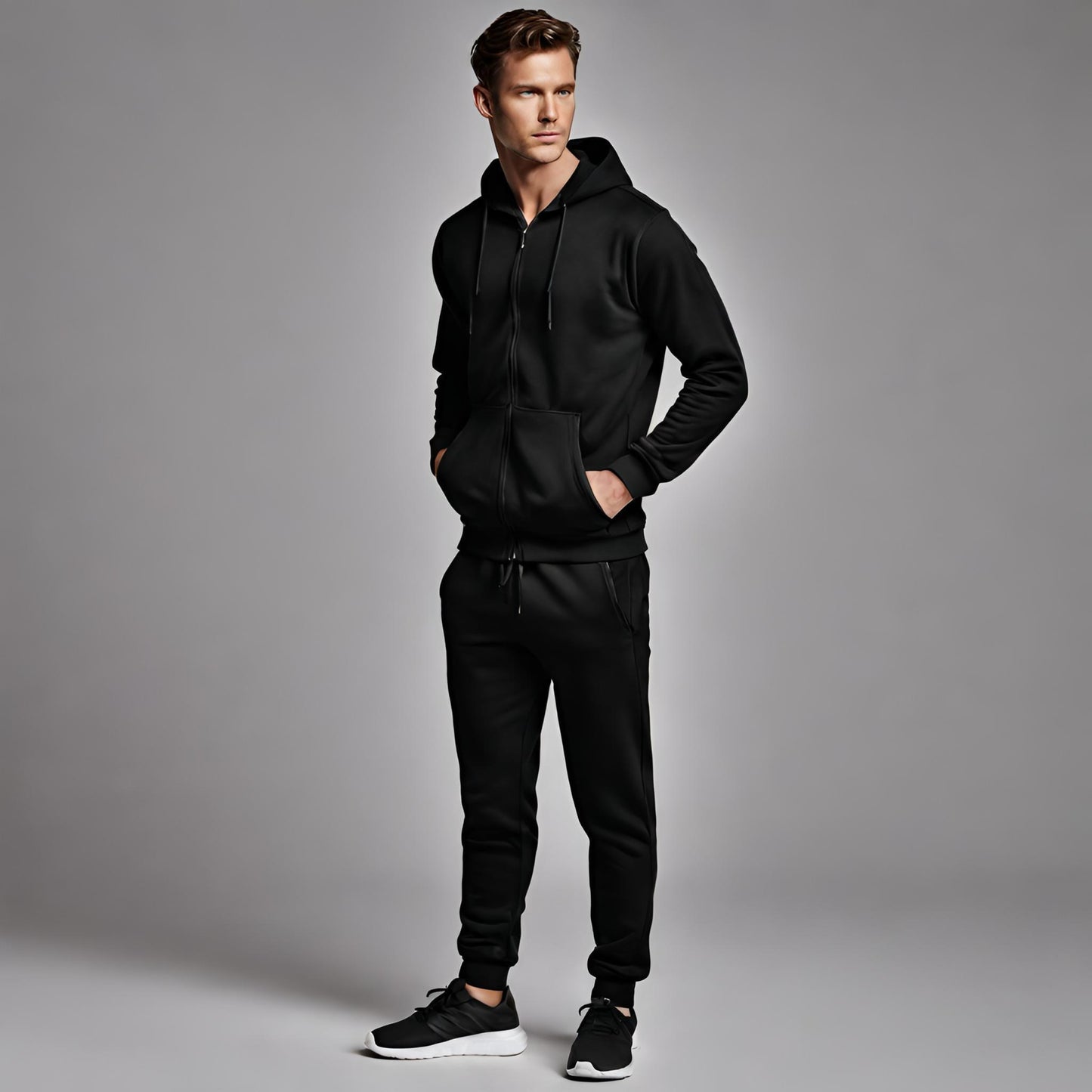 PREMIUM QUALITY PLAIN TRACKSUIT (Black)