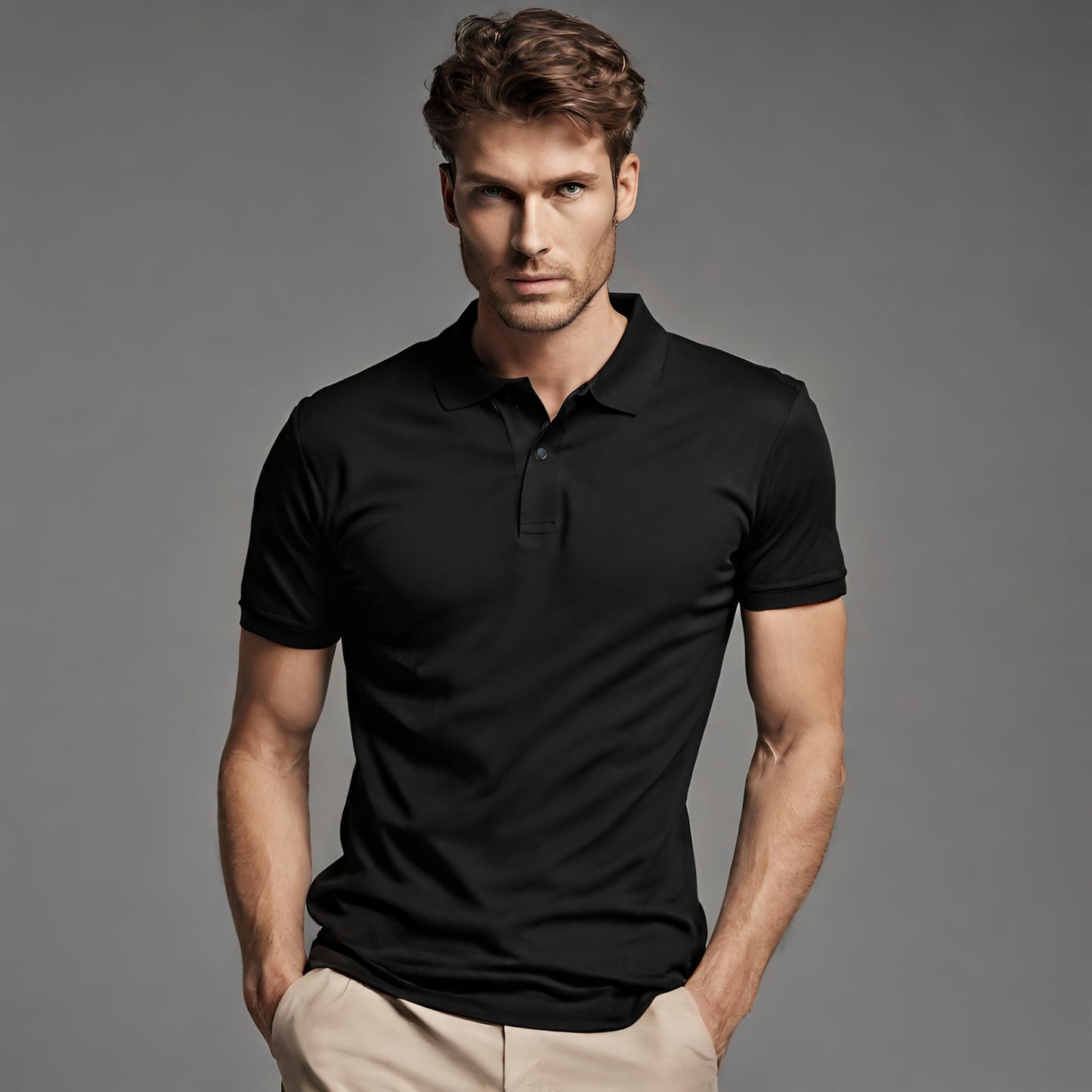 PREMIUM QUALITY PLAIN POLO (Black)