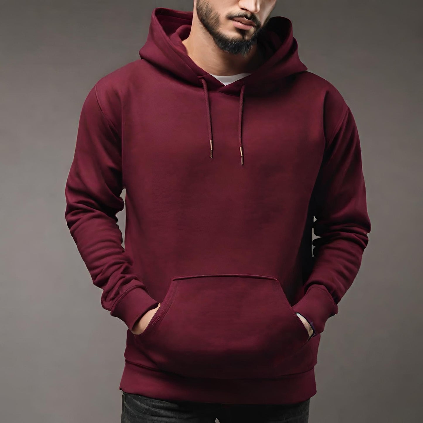 PREMIUM QUALITY PLAIN HOODIE (Burgundy)