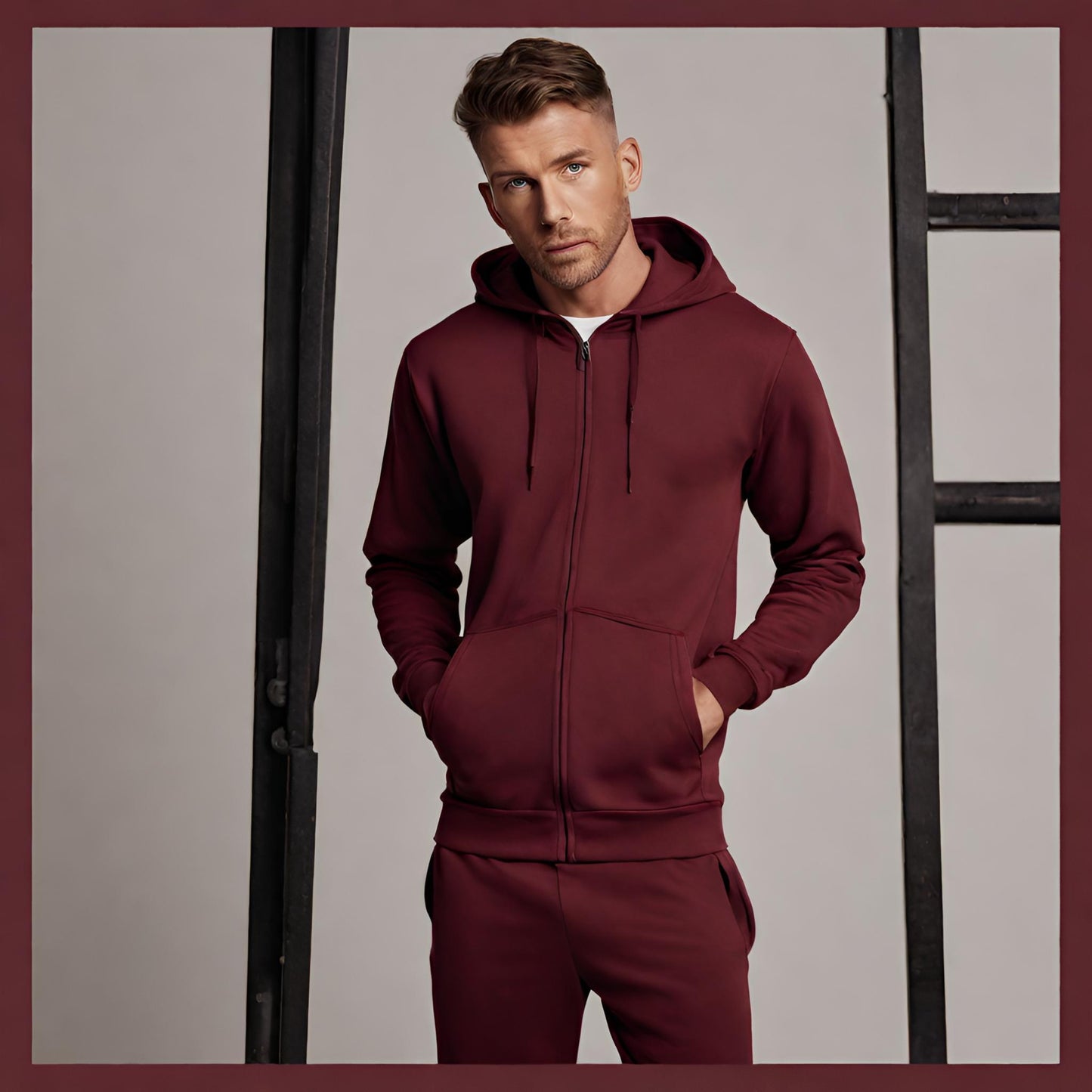 PREMIUM QUALITY PLAIN TRACKSUIT (Burgundy)