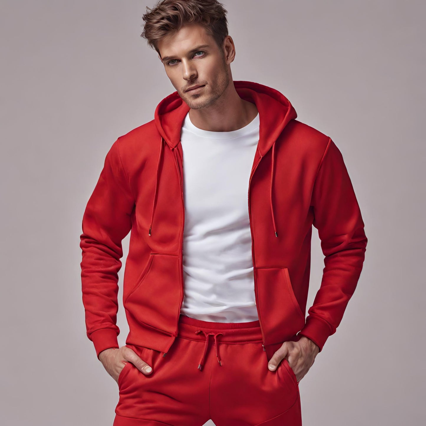 PREMIUM QUALITY PLAIN TRACKSUIT (Red)