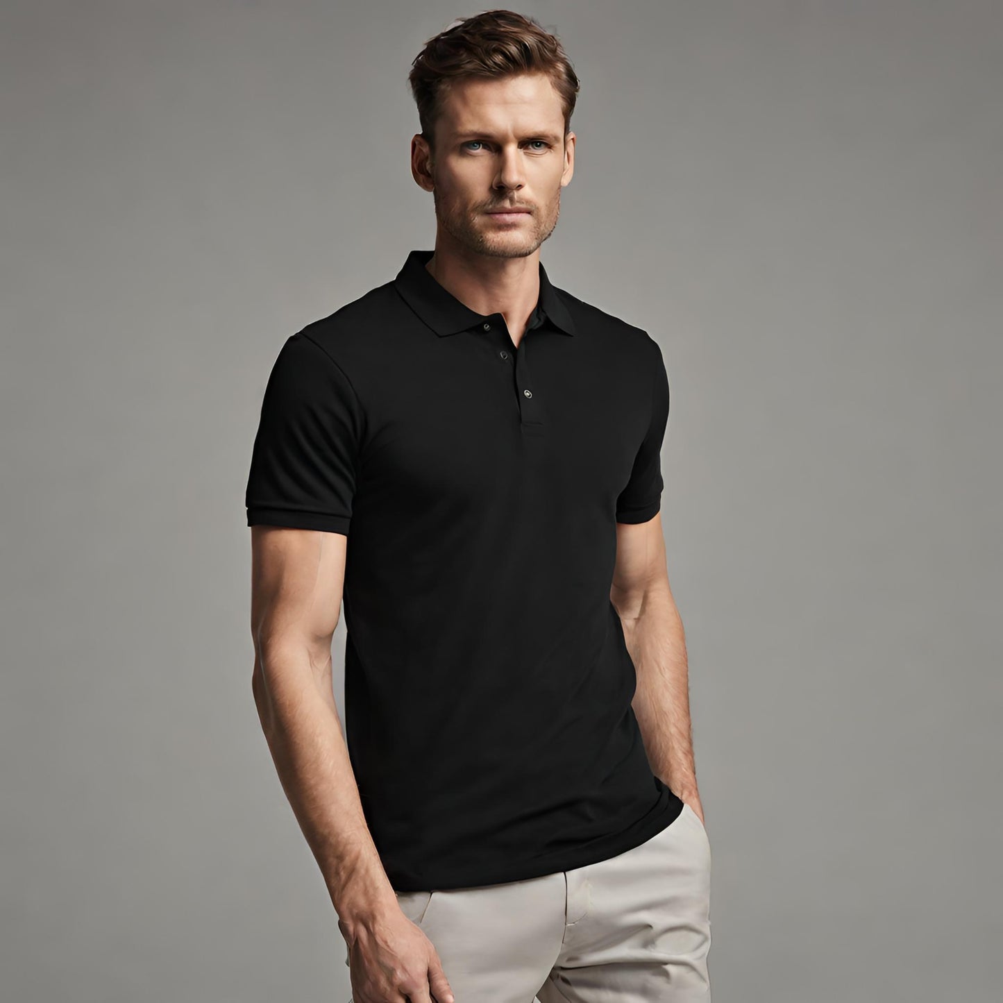 PREMIUM QUALITY PLAIN POLO (Black)