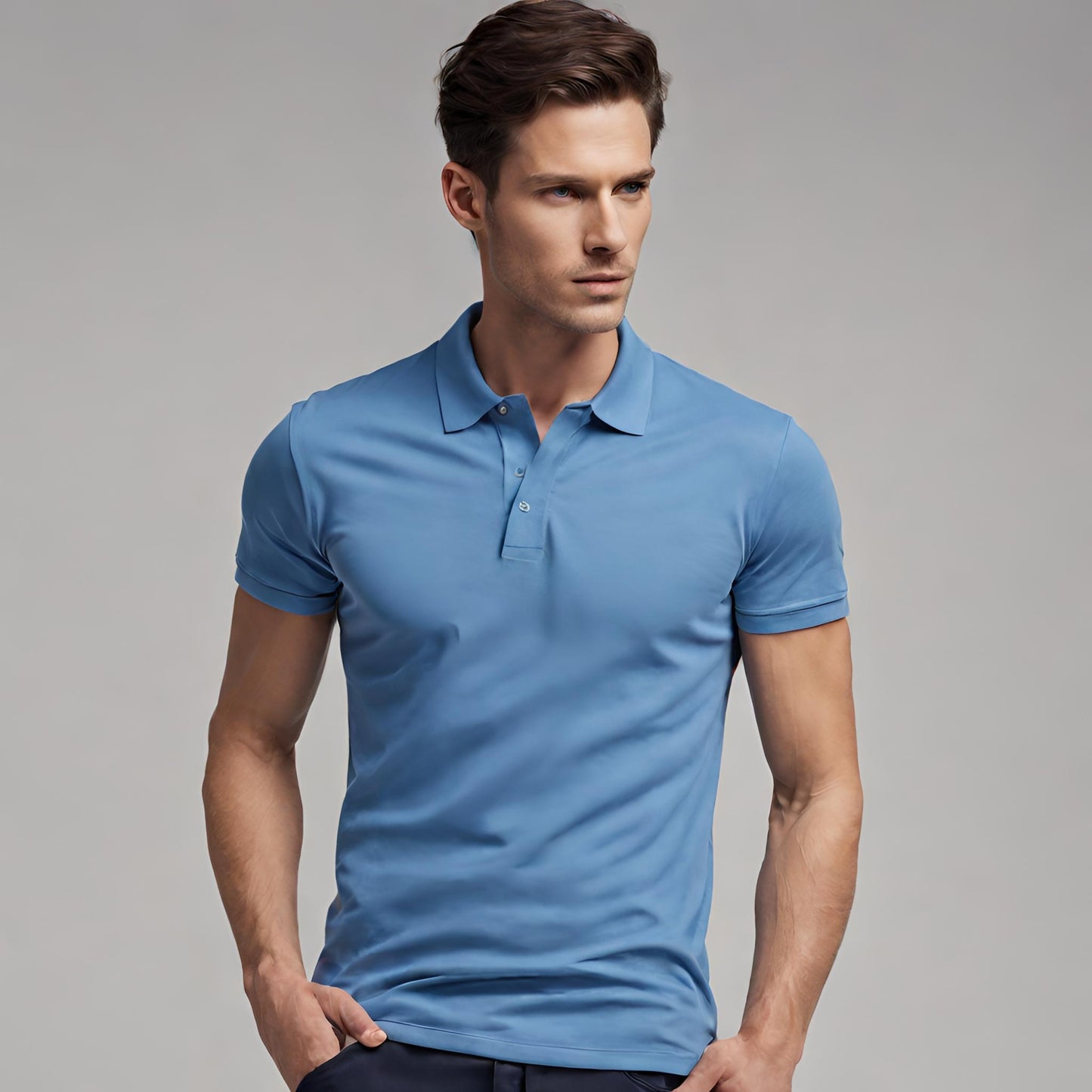 PREMIUM QUALITY PLAIN POLO (Light Blue)