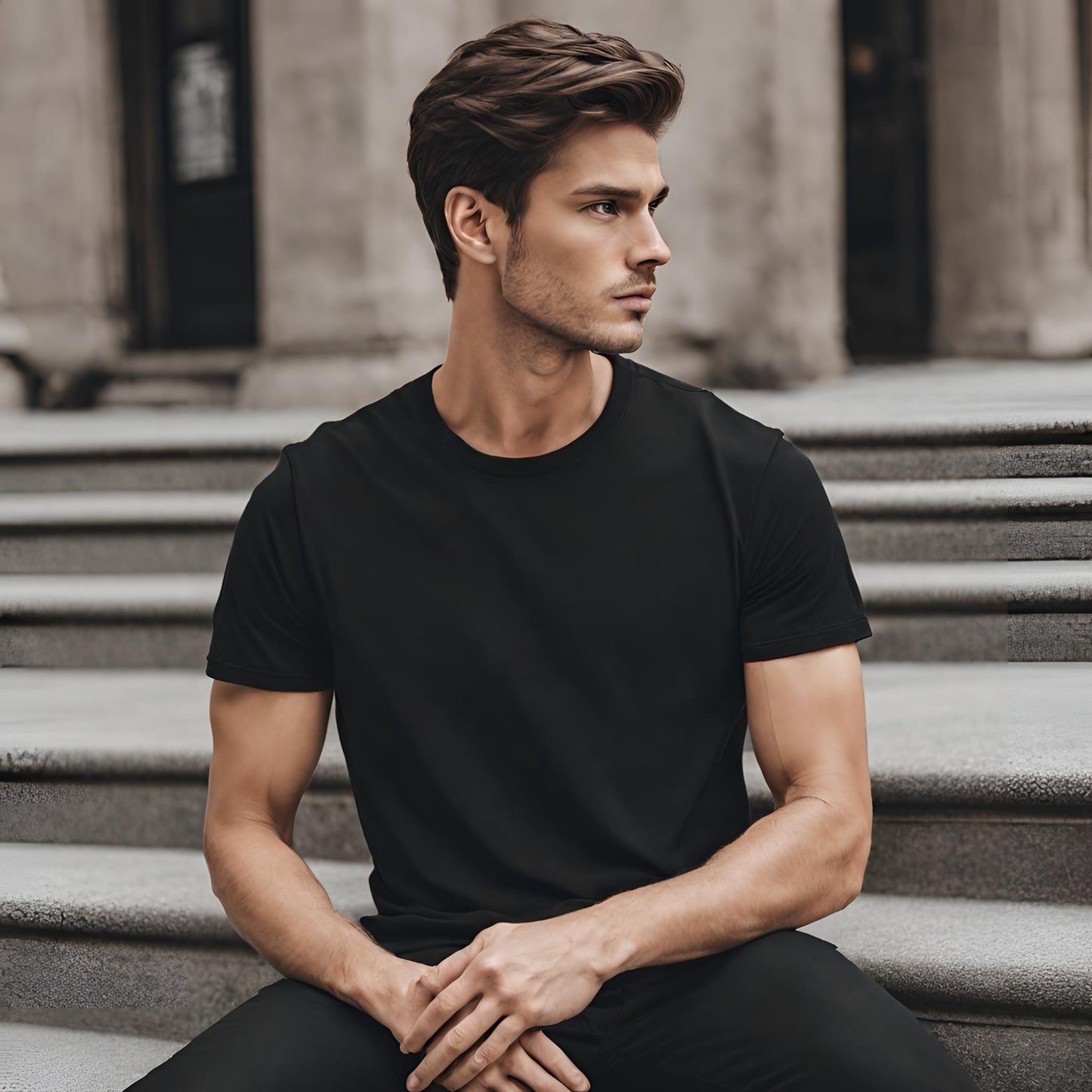 PREMIUM QUALITY PLAIN T-SHIRT (Black)