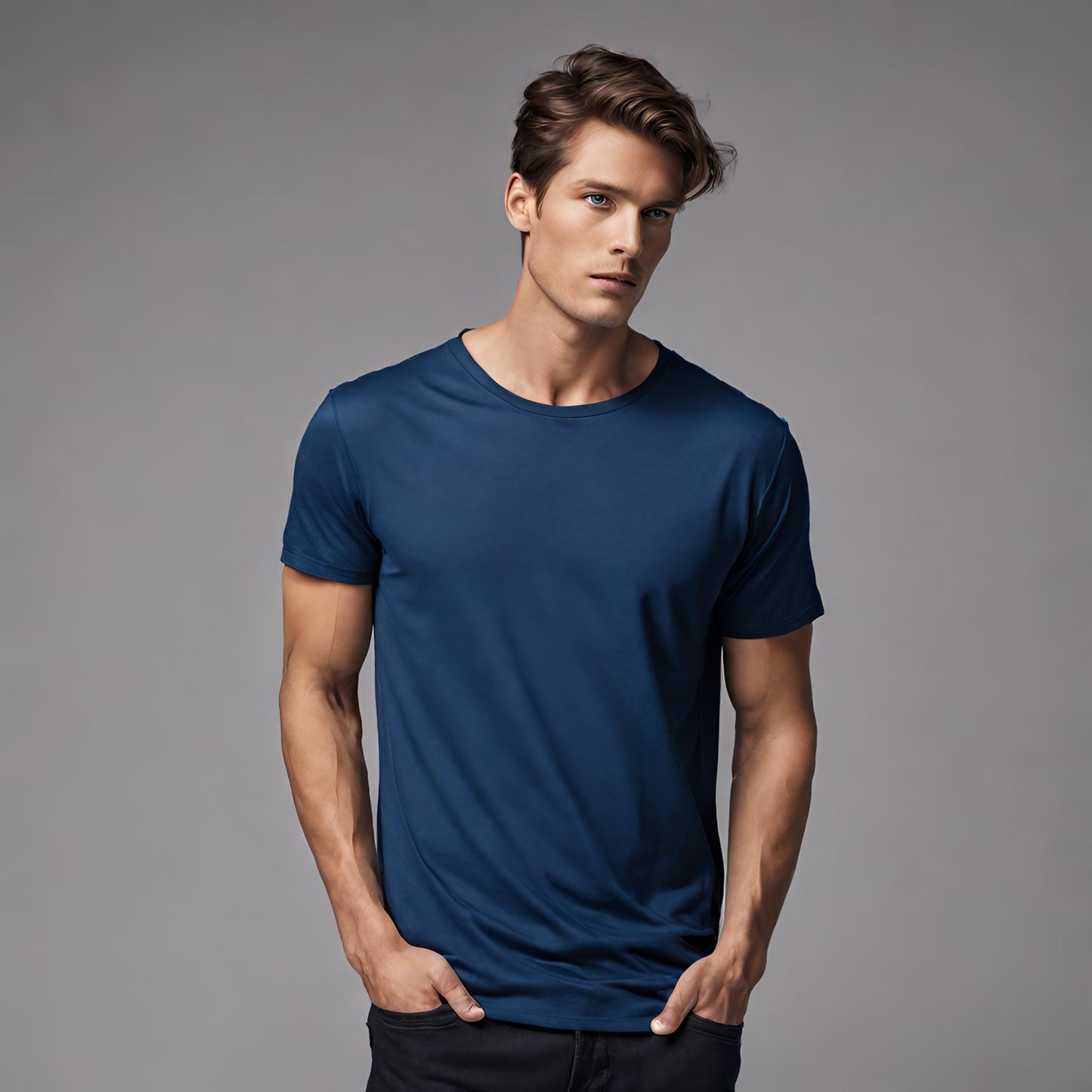 PREMIUM QUALITY PLAIN T-SHIRT (Blue)