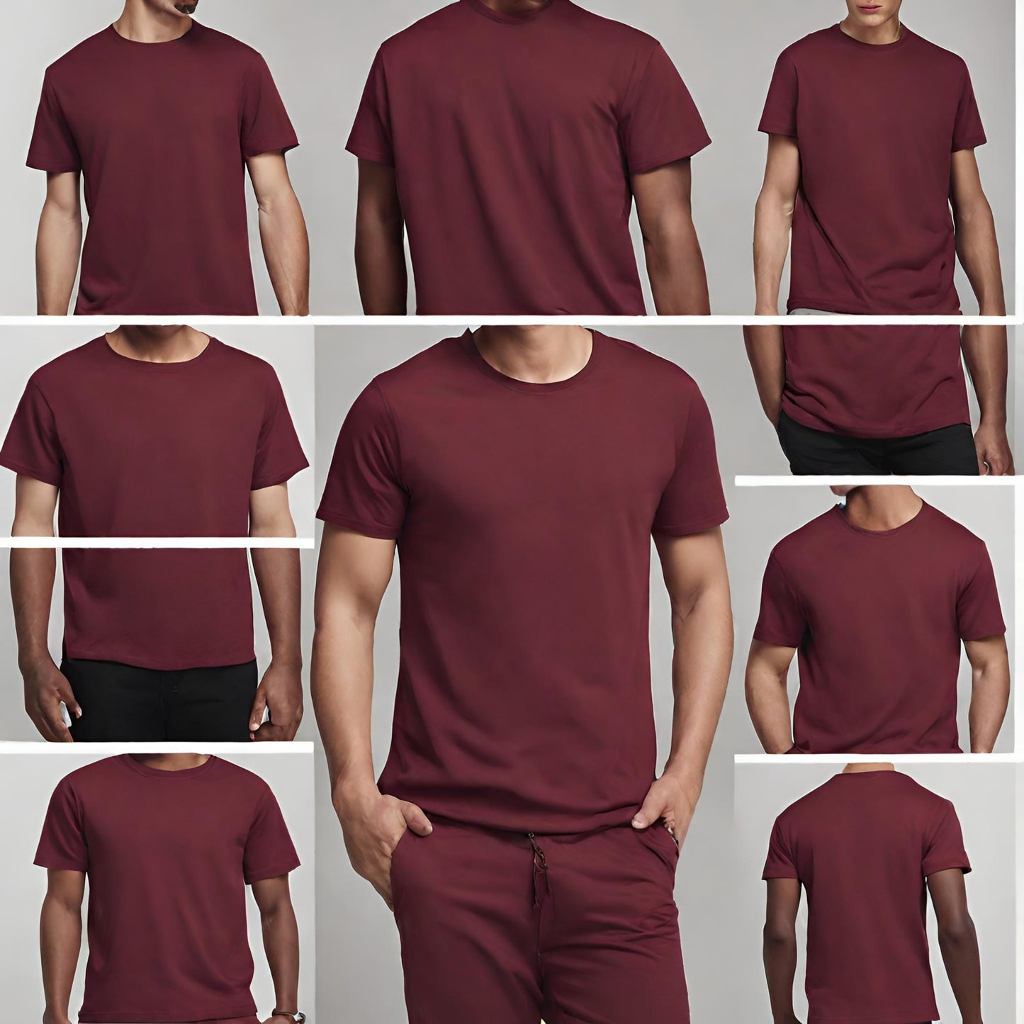 PREMIUM QUALITY PLAIN T-SHIRT (Burgundy)