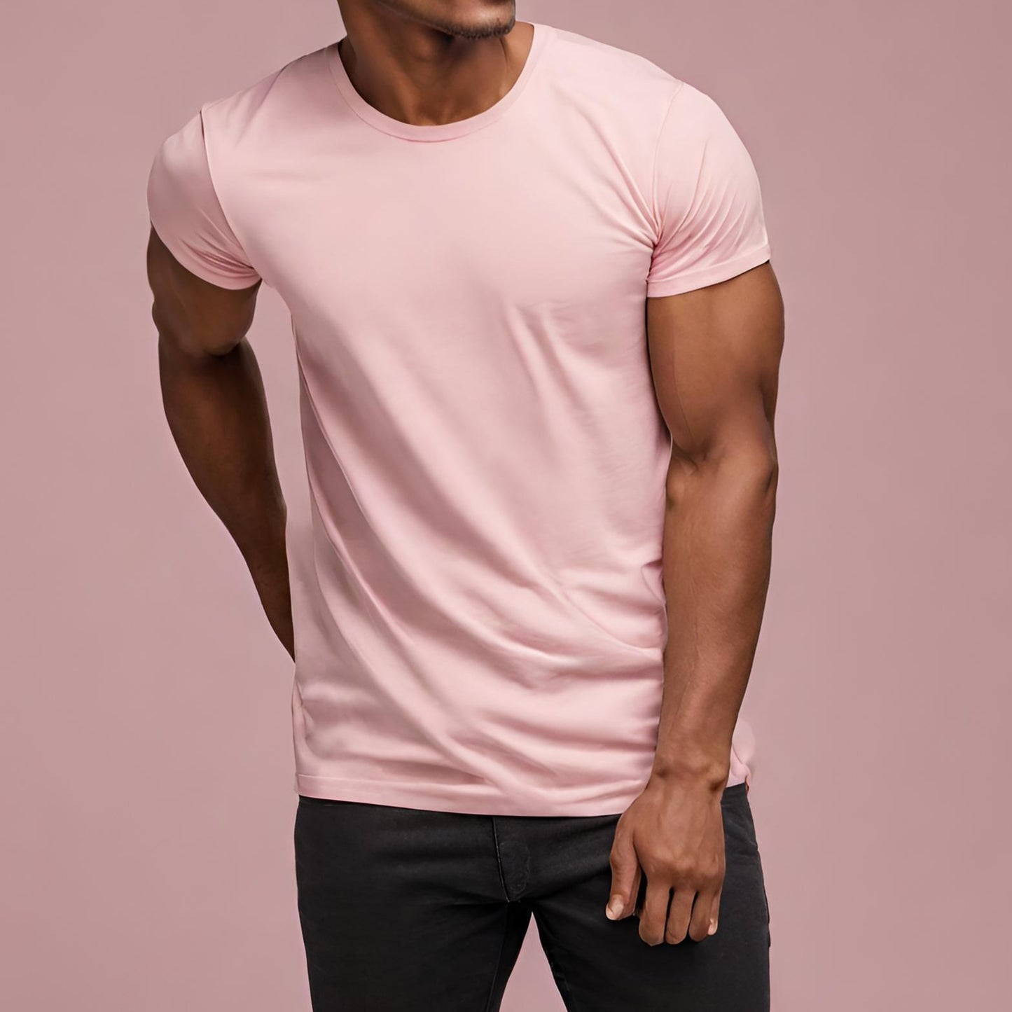 PREMIUM QUALITY PLAIN T-SHIRT (Light Pink)